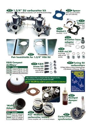 Carburators - MGA 1955-1962 - MG reserveonderdelen - SU carburettor & parts
