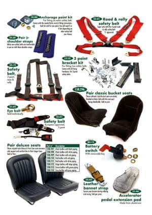 Veiligheids onderdelen - MGA 1955-1962 - MG reserveonderdelen - Seat & seat belts