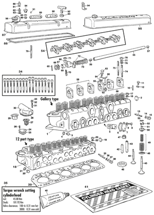 Cilinderkop - Austin Healey 100-4/6 & 3000 1953-1968 - Austin-Healey reserveonderdelen - Cylinder head 6 cyl