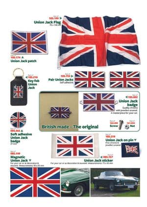 Stickers & badges - MGC 1967-1969 - MG reserveonderdelen - Union Jack