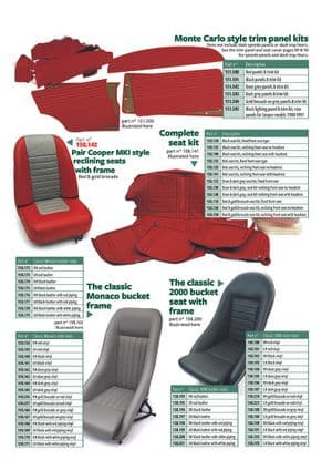 Panelen - Mini 1969-2000 - Mini reserveonderdelen - Seat & trim