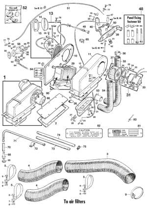 Verwarming/ventilatie - MGA 1955-1962 - MG reserveonderdelen - Heater
