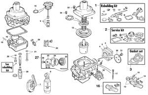 Carburators 12 cil - Jaguar E-type 3.8 - 4.2 - 5.3 V12 1961-1974 - Jaguar-Daimler reserveonderdelen - Stromberg carburettor