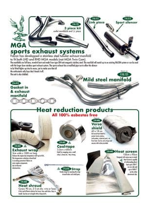 Sport uitlaat - MGA 1955-1962 - MG reserveonderdelen - Exhaust & heat reduction