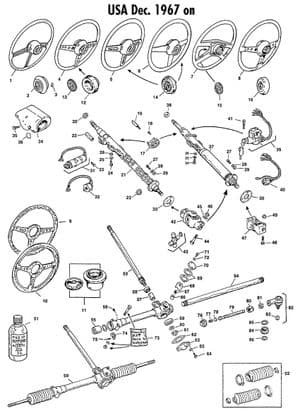 Ohjauspyörät - MGB 1962-1980 - MG varaosat - Steering USA 1967 on