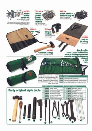 Tapijten & bevestigingen - British Parts, Tools & Accessories - British Parts, Tools & Accessories reserveonderdelen - Woodscrews & toolbags
