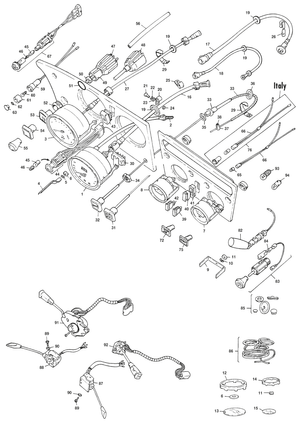 gaskabels & verbindingsstangen - Triumph Spitfire MKI-III, 4, 1500 1962-1980 - Triumph reserveonderdelen - Dash Instruments MKIV, 1500