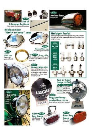 Ulkopuolen varustelu & tarvikkeet - MGTC 1945-1949 - MG varaosat - Lamps & accessories