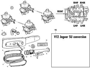 luchtfilters 12 cil - Jaguar E-type 3.8 - 4.2 - 5.3 V12 1961-1974 - Jaguar-Daimler reserveonderdelen - Carburettors