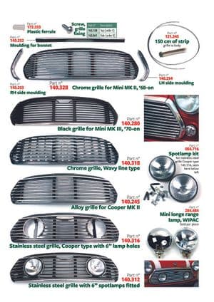 Bumper, grill en aankleding - Mini 1969-2000 - Mini reserveonderdelen - Grills, external release