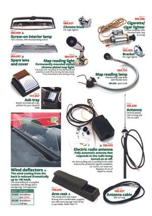 Sisustan varustelu & tarvikkeet - MGB 1962-1980 - MG varaosat - Lights, antenna, deflectors
