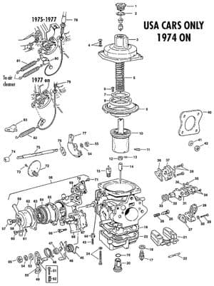 Kaasuttimet - MGB 1962-1980 - MG varaosat - Zenith 175CD parts