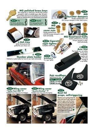 Accessoires - MG Midget 1964-80 - MG reserveonderdelen - Finishing parts