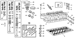 Cilinderkop - Austin-Healey Sprite 1958-1964 - Austin-Healey reserveonderdelen - Cylinder head