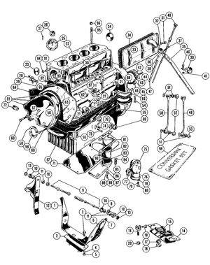 Motor extern - MGTD-TF 1949-1955 - MG reserveonderdelen - Engine