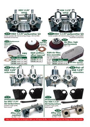 luchtfilters - Austin-Healey Sprite 1964-80 - Austin-Healey reserveonderdelen - Carburettors SU HS2 & HS4
