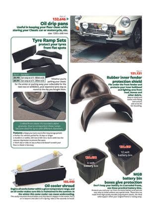 Öljyn tippa-astiat & suojat - MGB 1962-1980 - MG varaosat - Car storage