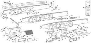Dashboard en componenten - Austin-Healey Sprite 1964-80 - Austin-Healey reserveonderdelen - Dash EU to 08/73, USA 11/ 67