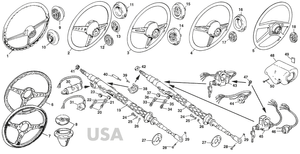 Stuurwielen - MG Midget 1964-80 - MG reserveonderdelen - Steering column USA 68-on