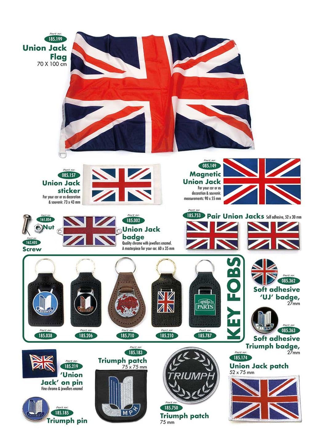 Union Jacks & key fobs - Hats & gloves - Books & Driver accessories - Triumph GT6 MKI-III 1966-1973 - Union Jacks & key fobs - 1