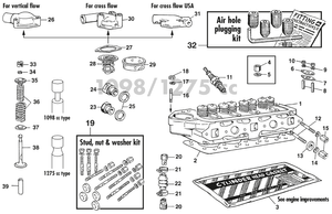 Cilinderkop - Austin-Healey Sprite 1964-80 - Austin-Healey reserveonderdelen - Cylinder head 1098/1275