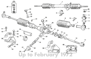 Stuurinrichting - MG Midget 1964-80 - MG reserveonderdelen - Steering Up to Feb 72