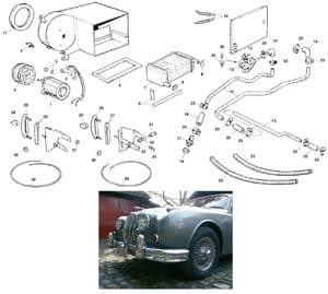 Verwarming/ventilatie - Jaguar MKII, 240-340 / Daimler V8 1959-'69 - Jaguar-Daimler reserveonderdelen - Heater system