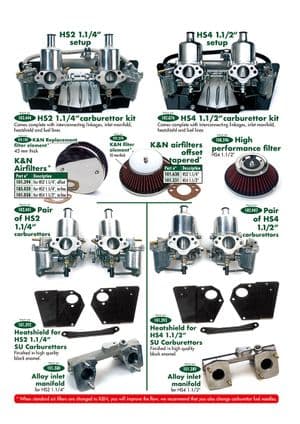 luchtfilters - MG Midget 1958-1964 - MG reserveonderdelen - SU carburettors HS2 & HS4
