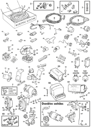 spanningsregelaars, relais, zekeringen - Austin Healey 100-4/6 & 3000 1953-1968 - Austin-Healey reserveonderdelen - Wiring & electrical