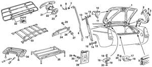 Motorkap, kofferdeksel en montage - Austin-Healey Sprite 1964-80 - Austin-Healey reserveonderdelen - Boot, luggage racks