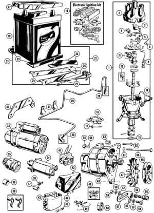 Accu, startmotor, dynamo & alternator - MGC 1967-1969 - MG reserveonderdelen - Electrics