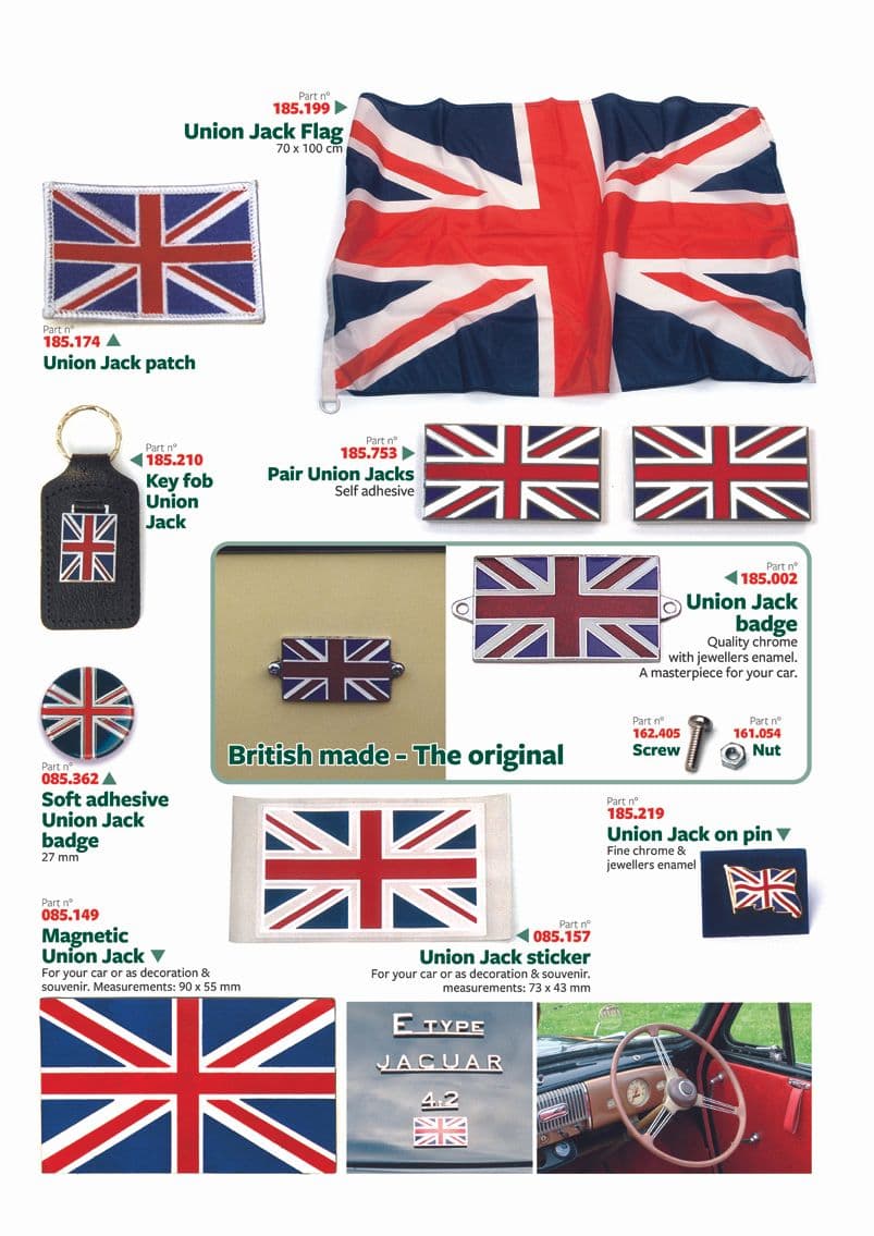 Union Jack accessories - Stickers & enamel plates - Books & Driver accessories - MG Midget 1964-80 - Union Jack accessories - 1