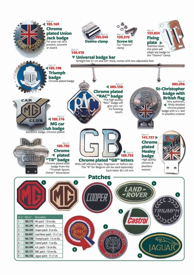 Badges - Stickers & enamel plates - Books & Driver accessories - MGA 1955-1962 - Badges - 1