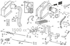 Verwarming/ventilatie - MG Midget 1964-80 - MG reserveonderdelen - Heater system 1500