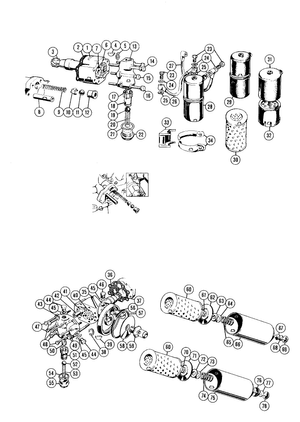 Motor intern - MGTD-TF 1949-1955 - MG reserveonderdelen - Oil pumps & filters