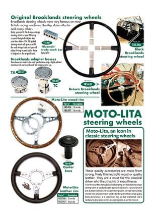 Sisustan varustelu & tarvikkeet - MGTC 1945-1949 - MG varaosat - Steering wheels & parts