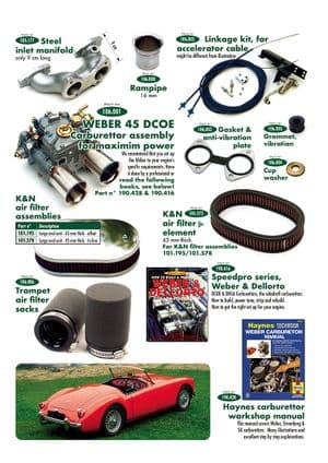 Handleidingen - MGA 1955-1962 - MG reserveonderdelen - Weber carburettor & parts