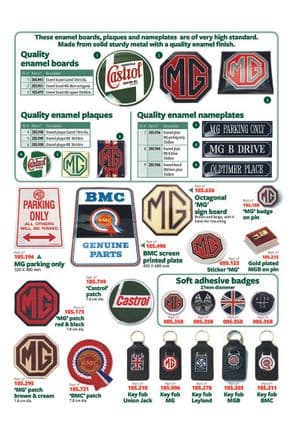 Stickers & badges - MGC 1967-1969 - MG reserveonderdelen - Enamel, patches, key fobs
