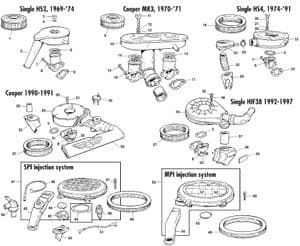 Carburators - Mini 1969-2000 - Mini reserveonderdelen - Air cleaner & filters