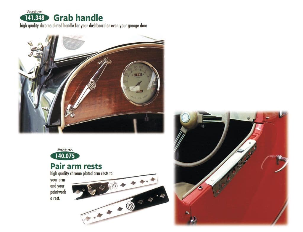 MGTD-TF 1949-1955 - Dashboards | Webshop Anglo Parts - Grab handle & arm rests - 1