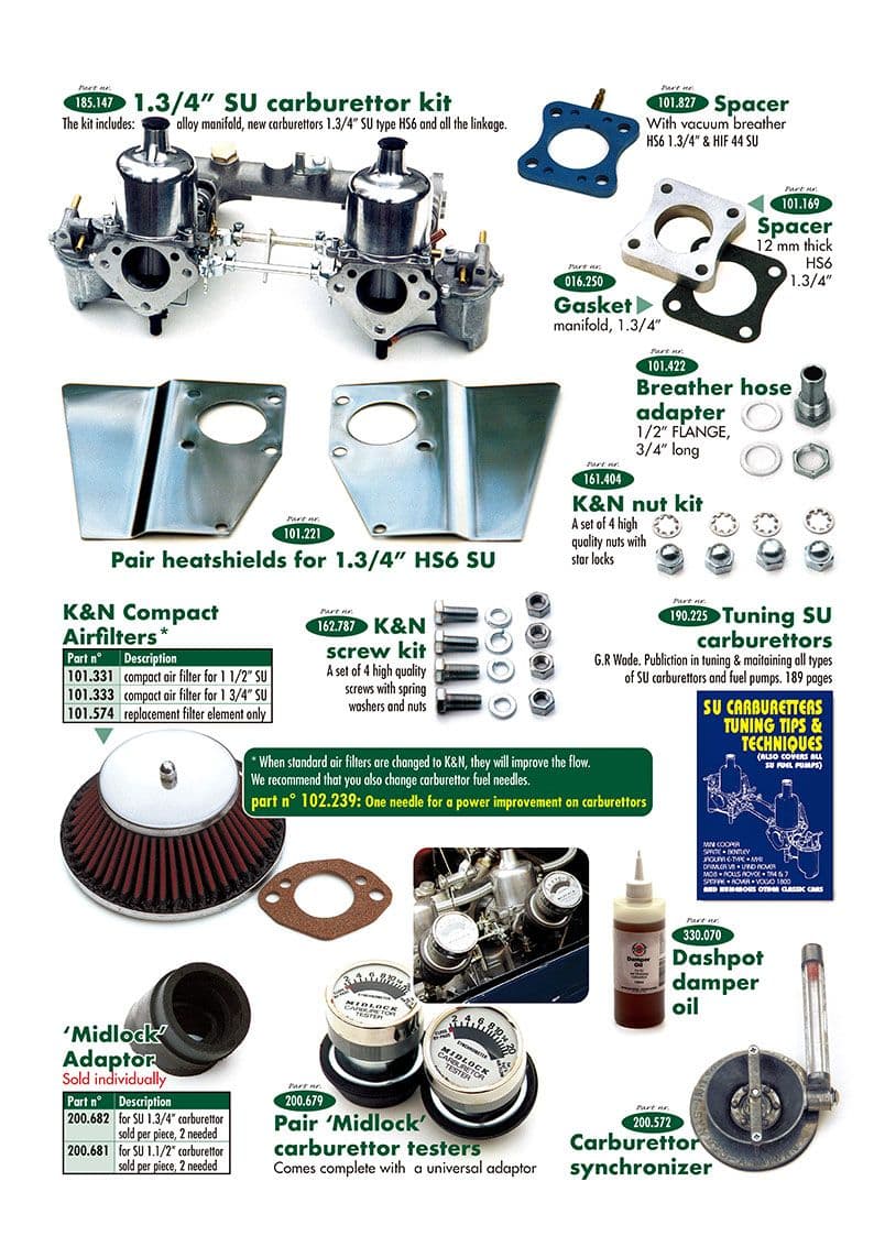 SU carburettor & parts - Luftfilter - Luftintag och bränslesystem - MGC 1967-1969 - SU carburettor & parts - 1
