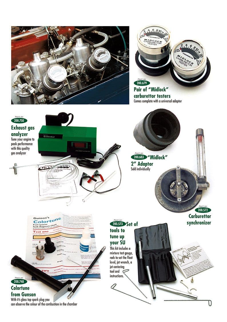 Carburettor tools - Carburators - Brandstof systeem - Jaguar MKII, 240-340 / Daimler V8 1959-'69 - Carburettor tools - 1