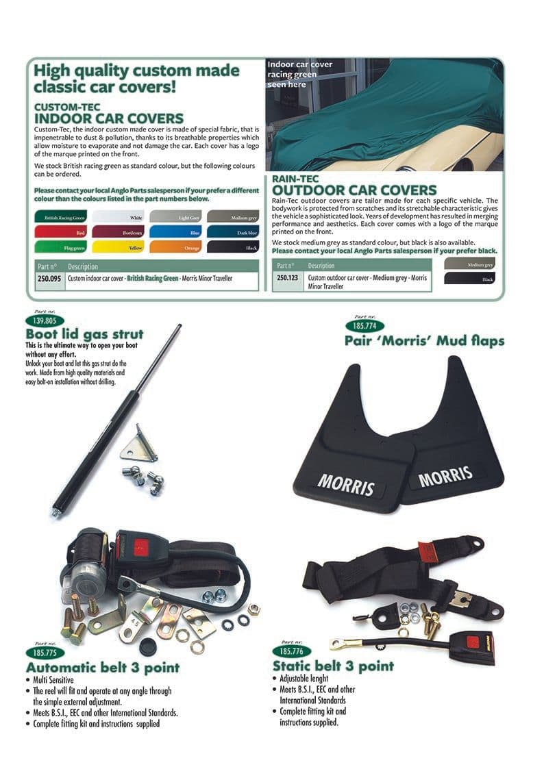 Car covers & safety - Stylizacja zewnętrzna - Akcesoria I ulepszenia (tuning) - Morris Minor 1956-1971 - Car covers & safety - 1