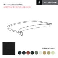 HOOD COVER, INTERTIA REAL SEAT BELTS ON WHEEL ARCHES, PVC, BEIGE / MGB - 150.121BEIGE