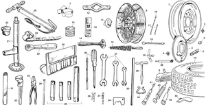 Koła szprychowe & elementy montażowe - Jaguar XK120-140-150 1949-1961 - Jaguar-Daimler części zamienne - Wheels & tools