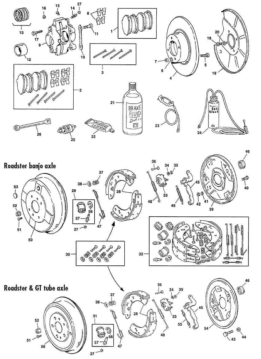 MGB 1962-1980 - Etriers de frein & composants - 1