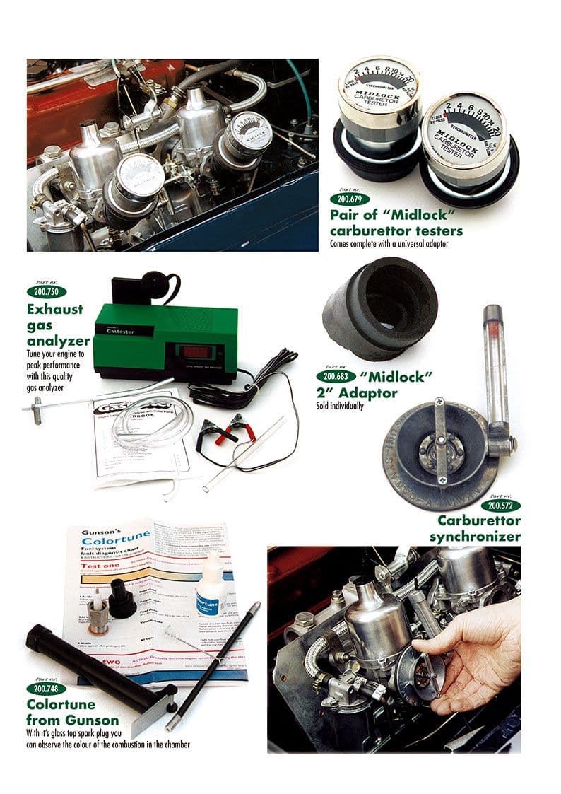 Carburettor tools - Kaasuttimet 6 cil - Ilmanotto & polttoainejärjestelmä - Jaguar E-type 3.8 - 4.2 - 5.3 V12 1961-1974 - Carburettor tools - 1