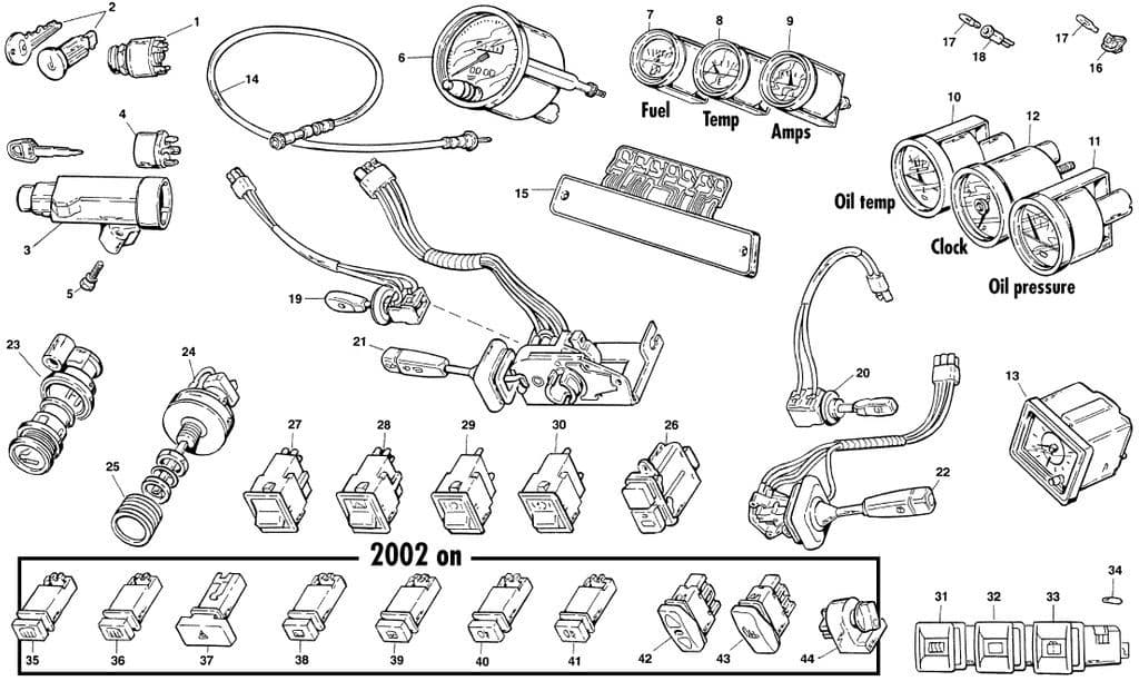 Land Rover Defender 90-110 1984-2006 - Window regulators, motors, winders & parts - Switches & gauges - 1