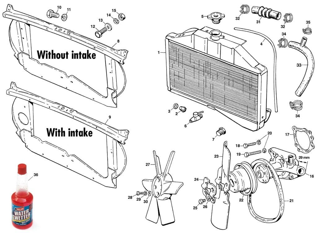 Morris Minor 1956-1971 - Fans & fan parts - Cooling system - 1