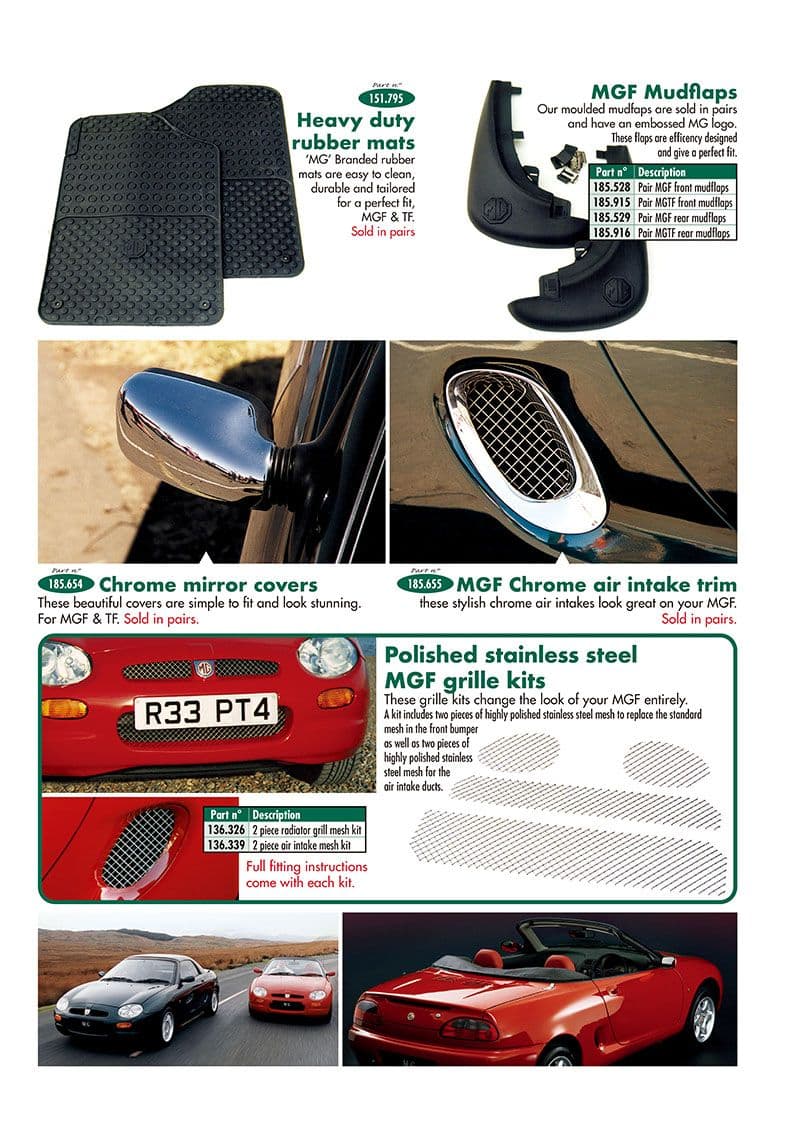 MGF-TF 1996-2005 - Other air intake & induction - Mats, mud flaps, body styling - 1